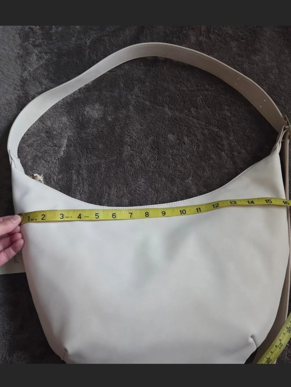 Cream Crescent Shape Y2k Chic Slouchy Sling Hobo Shoulder Bag Going Out